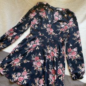 Color Code Black Floral Short Dress